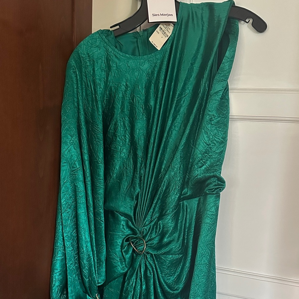 Sies Marjan Emerald Green Draped Dress - Picture 3 of 7